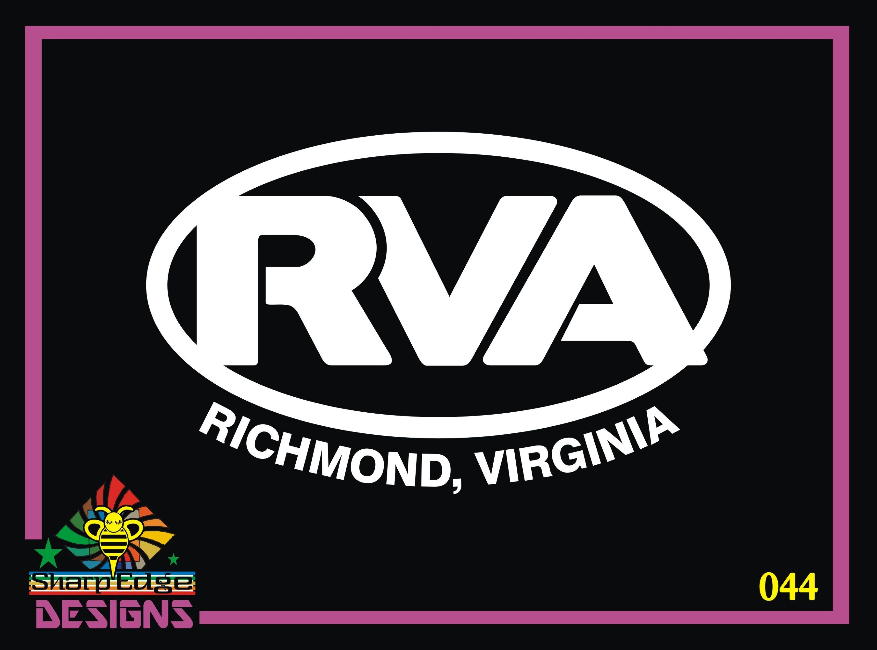 Sharp Edge Oval Logo - Richmond, VA RVA Oval Vinyl Decal
