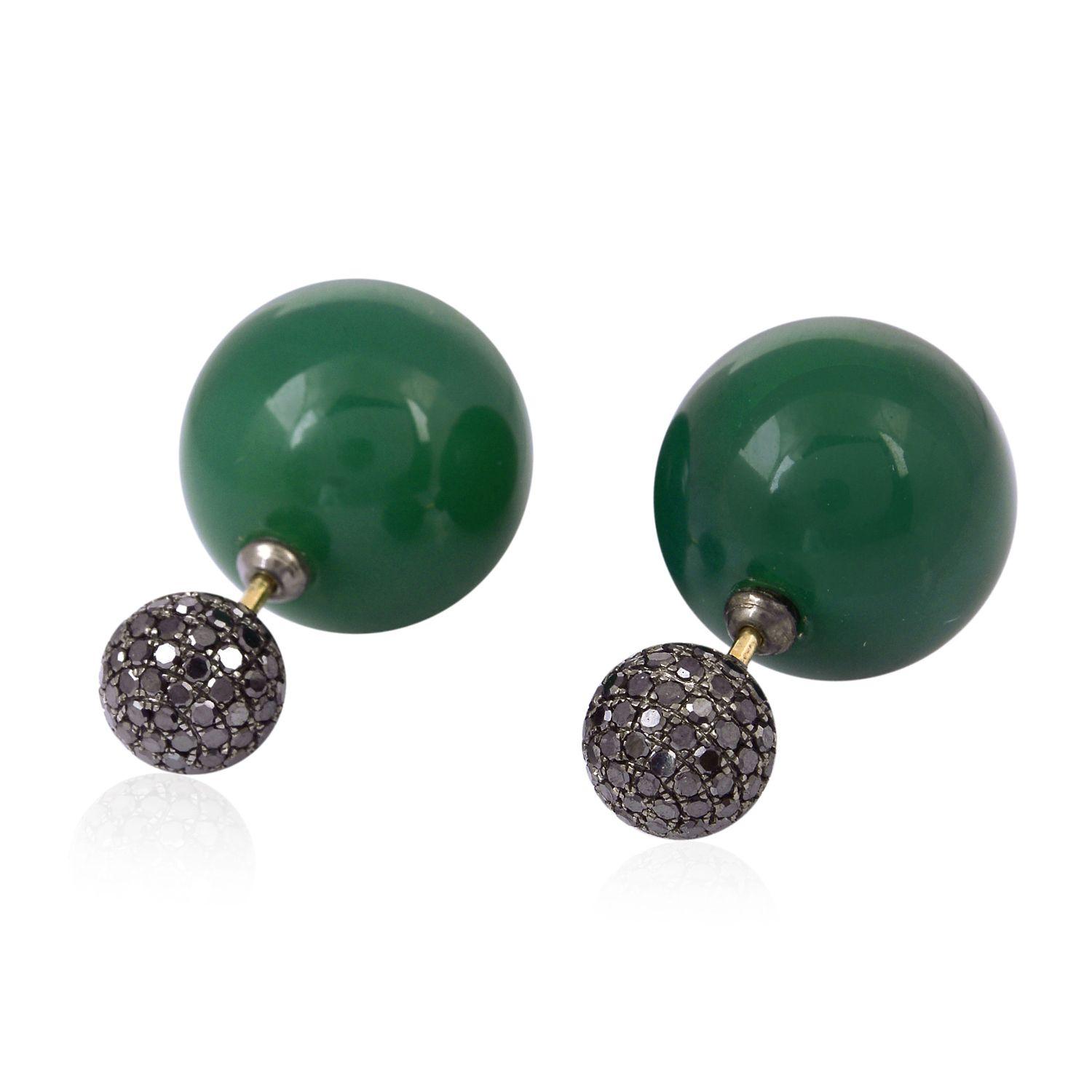 Green Circle with Silver Ball Logo - Silver Sterling 925 Green Agate Ball Tunnel Earrings Wholesale ...
