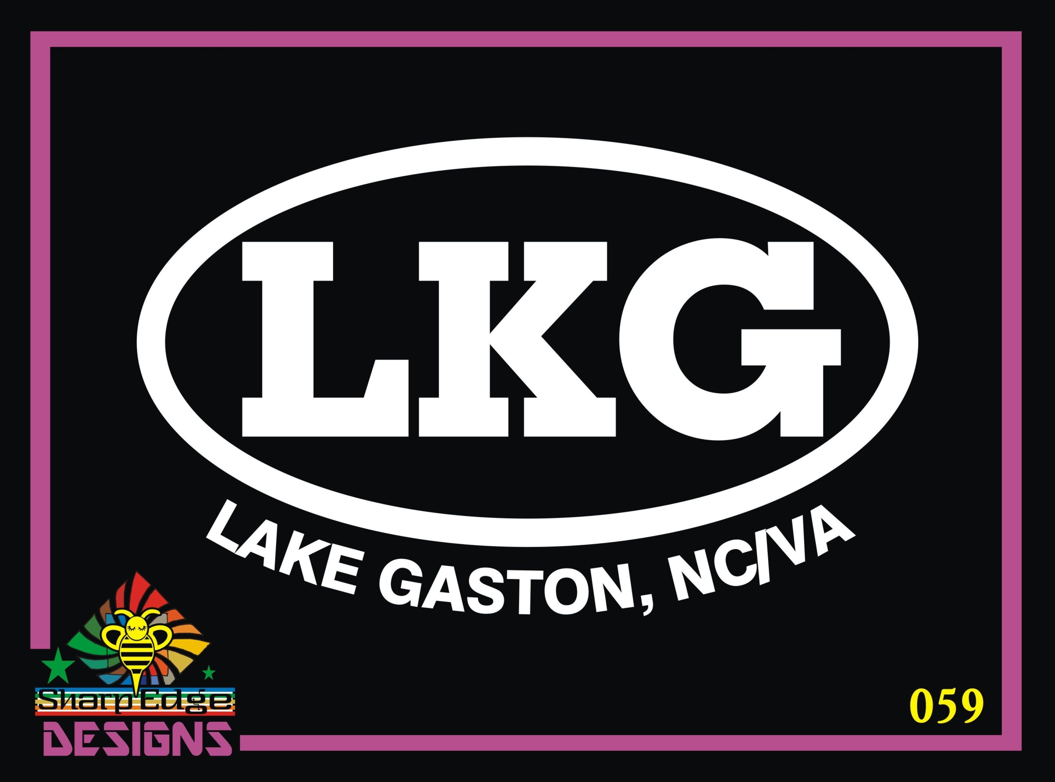 Sharp Edge Oval Logo - Lake Gaston, North Carolina / Virginia Oval Vinyl Decal