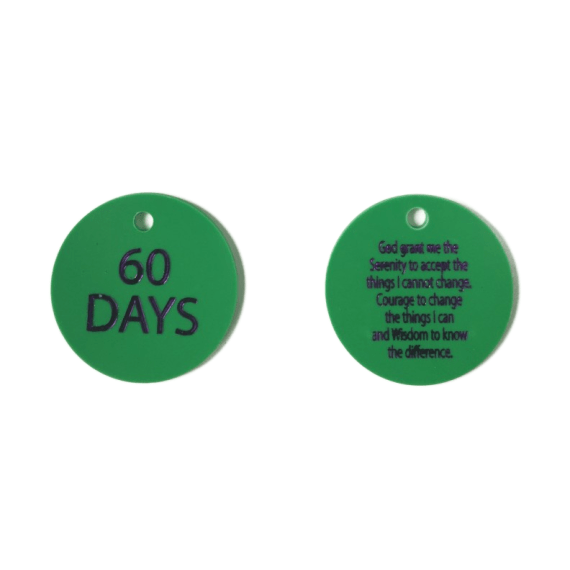 Green Circle with Silver Ball Logo - Plastic Chip 2 - 60 Days (comes with 4