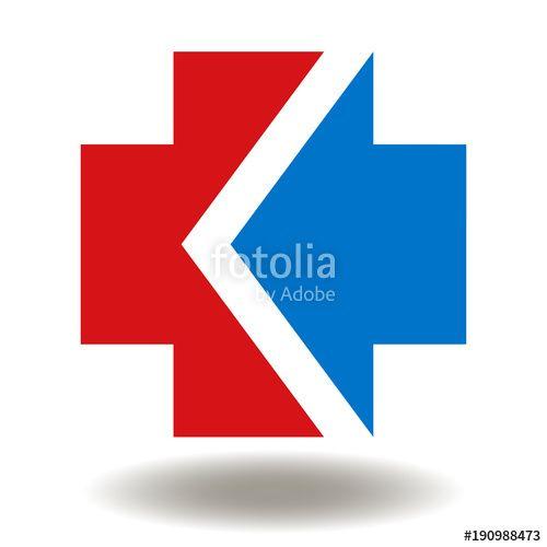 Medical Red Cross Logo - Medical Red Cross with Blue Arrow Inside Icon Vector. Integration ...