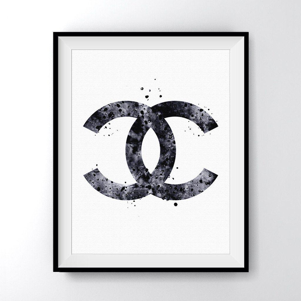 Coco Channel Logo - Coco Chanel Logo Art Print Poster Black - Carma Zoe