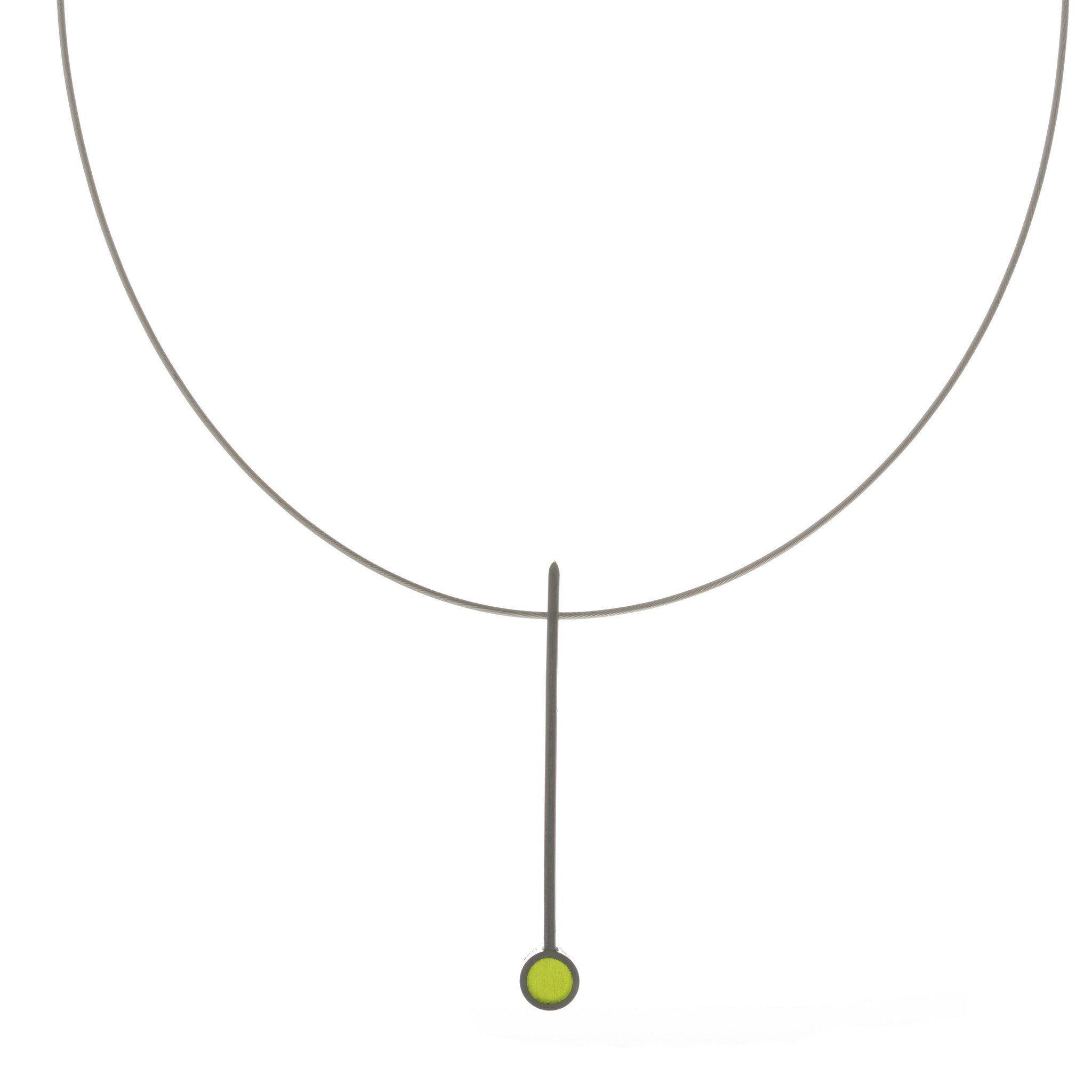 Green Circle with Silver Ball Logo - Filip Vanas Green Circle Silver Necklace - DesignYard