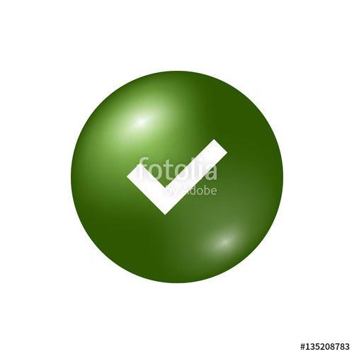 Green Circle with Silver Ball Logo - Tick sign gray element. Silver checkmark icon isolated on white ...