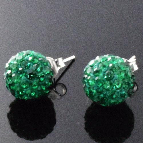 Green Circle with Silver Ball Logo - Great offer for Green 10mm Preciosa Crystal 925 Sterling Sil