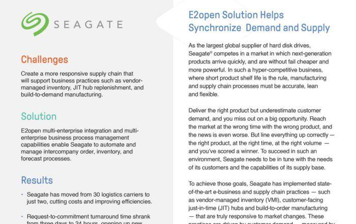Seagate Lean Enterprise Logo - Case Studies - E2open | Demand. Supply. Delivered.