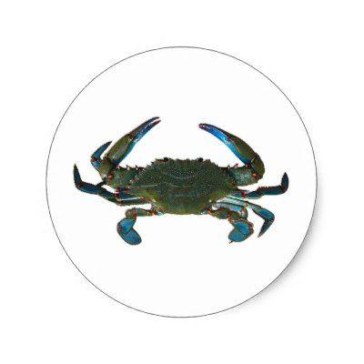 Blue Crab Logo - Red Dungeness Crab Oval Logo Oval Sticker