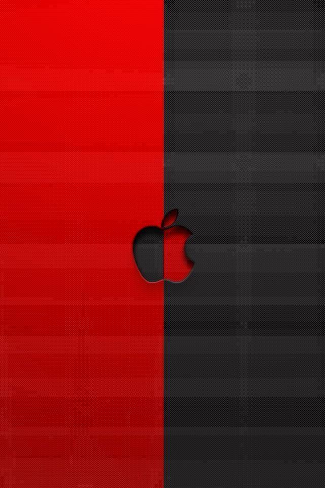 Black and Red Apple Logo - Red and Black Apple Logo iPhone 6 / 6 Plus and iPhone 5/4 Wallpapers