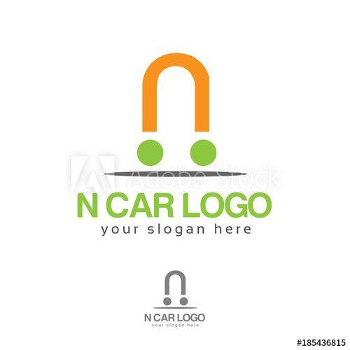 N Car Logo - N car logo. N letter logo vector. Flat logo design. this stock