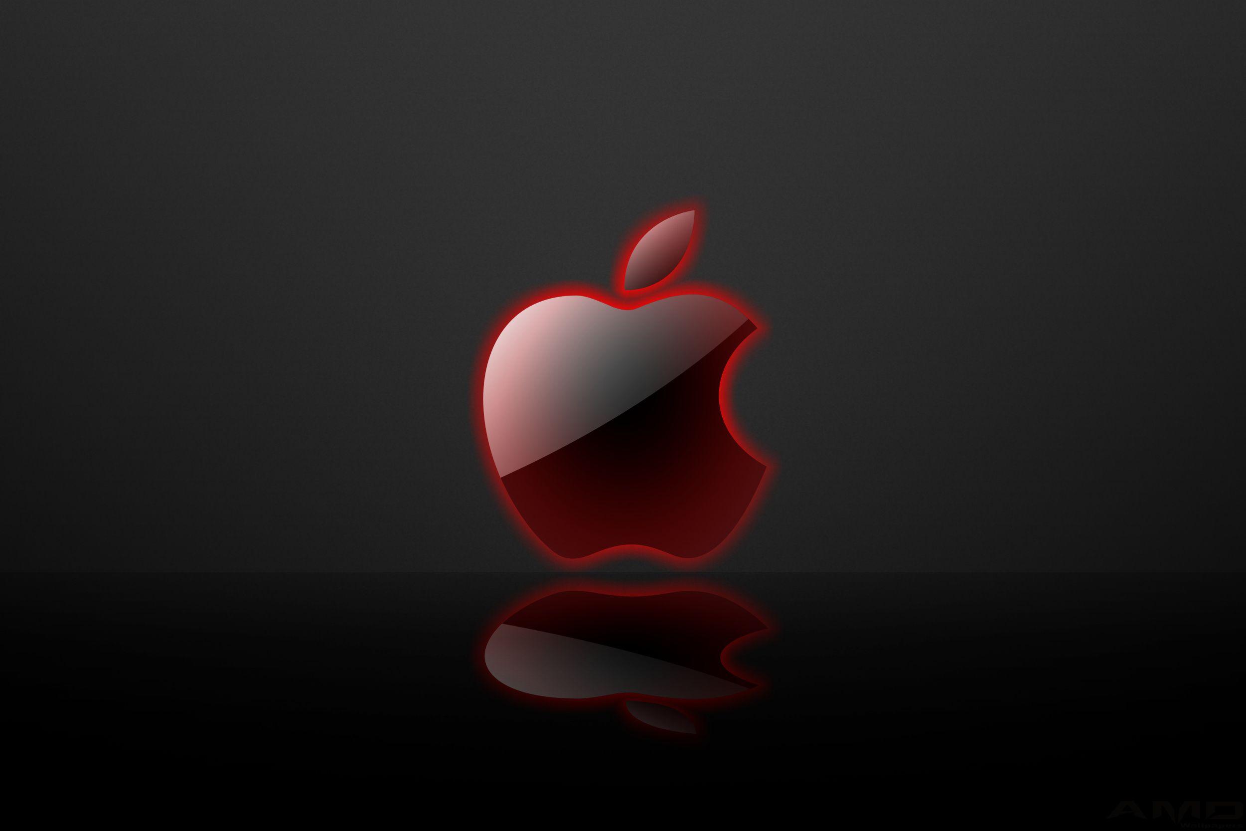 Black and Red Apple Logo - Red Apple Logo Wallpaper - WallpaperSafari