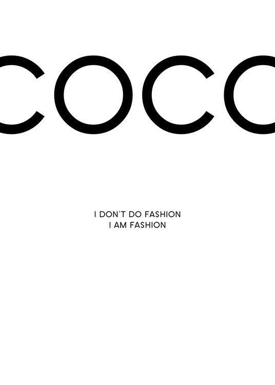 Coco Chanel Logo - Coco Chanel print | Posters and prints with fashion citations ...