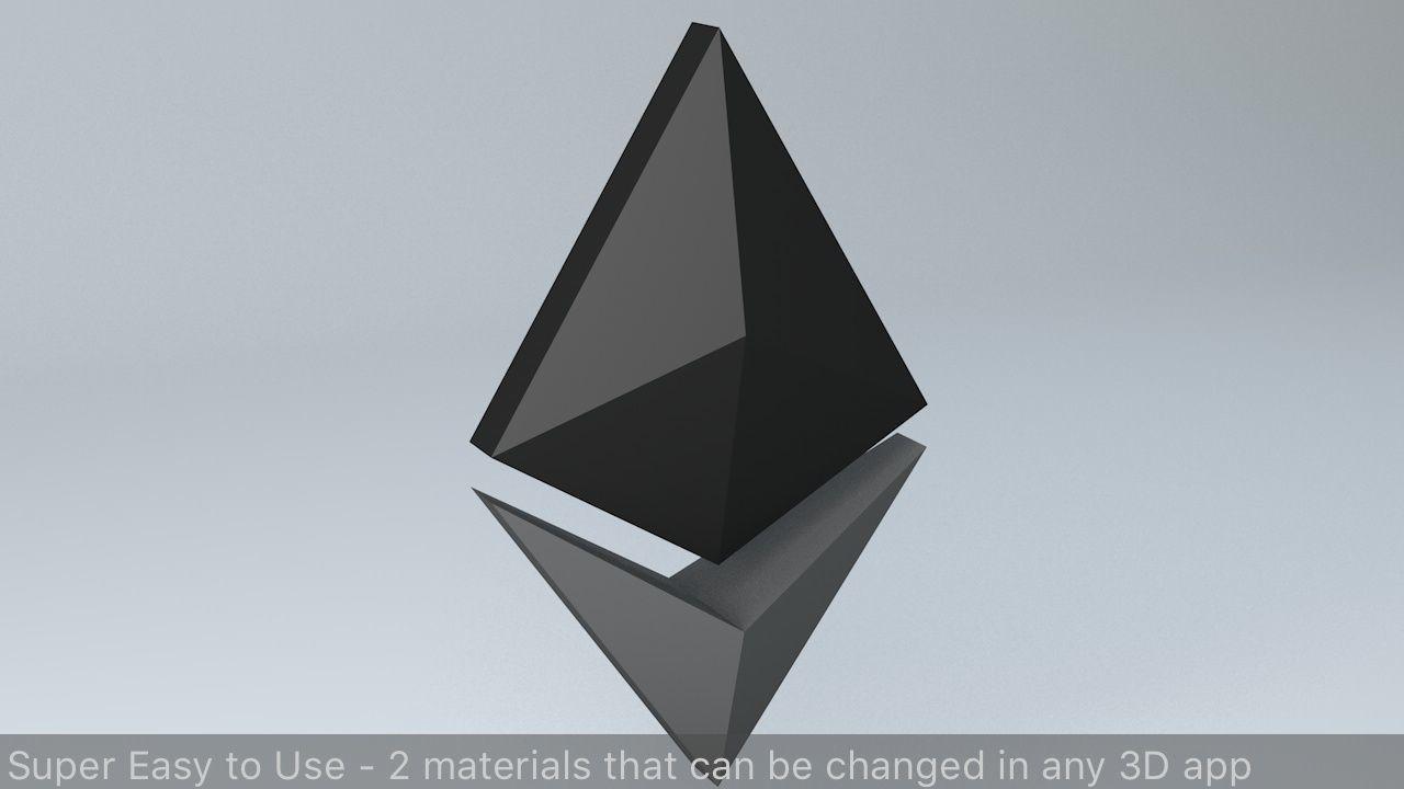 Ether Logo - low-poly Ethereum Crypto Currency 3D Logo | CGTrader