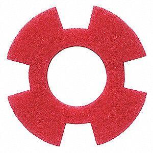 Red Trapezoid Logo - I MOP 12 Polyester Fiber Trapezoid Cleaning Pad, 350 Rpm, Red, 10