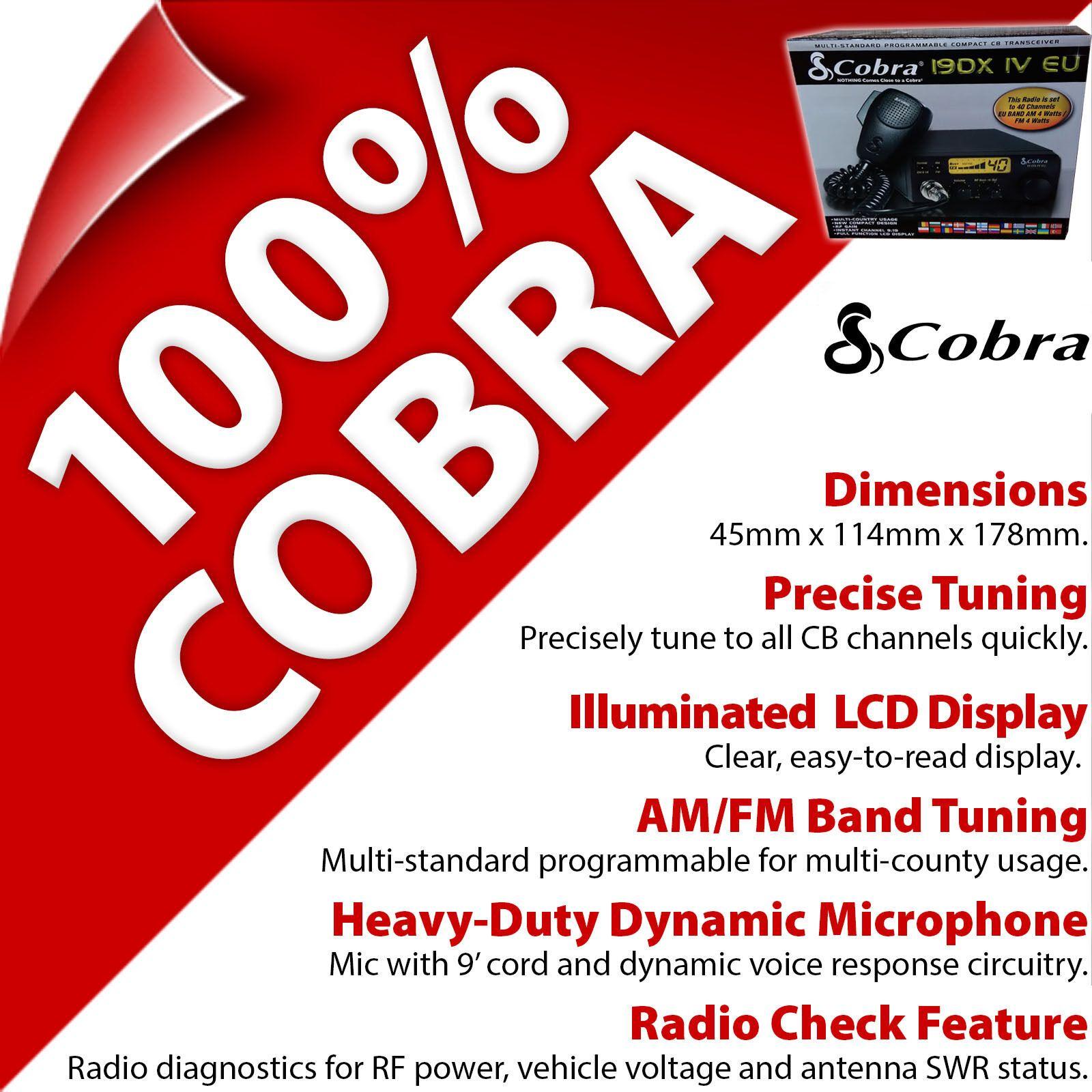 Cobra Radio Logo - Cobra 19 DX IV EU CB Radio | eBay