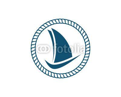 Rope Circle Logo - Classic Circle Like Rope and Sailboat with Correct Symbol Logo ...