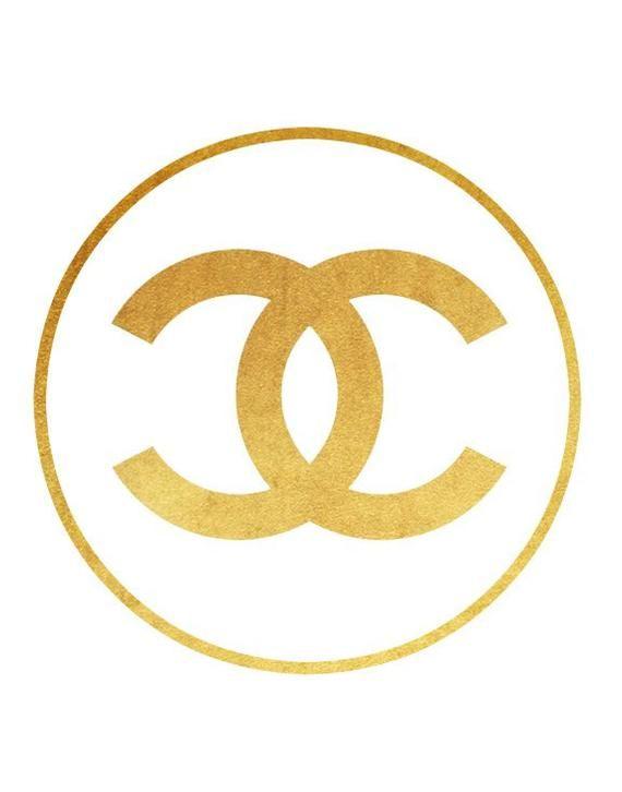 Golden Chanel Logo - Gold Chanel Logo Coco Chanel Art Gold Print Printable Art | Etsy