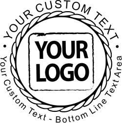Rope Circle Logo - Customized Business Logo Stamp with Rope Embellishment. Logo Stamps