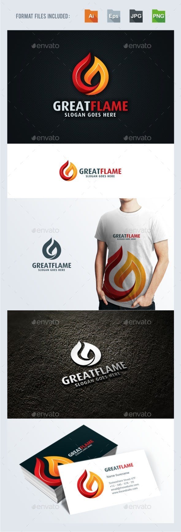 G with Flame Logo - G Letter Logo Template