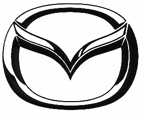 White Mazda Logo - Decal, Auto Manufacturer, Mazda Logo Large, 18 1 2 X 14 1 Die