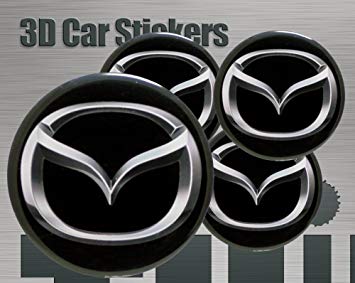 White Mazda Logo - 3D Stickers 4 pcs Mazda Logo Imitation All size Center Cap Wheel