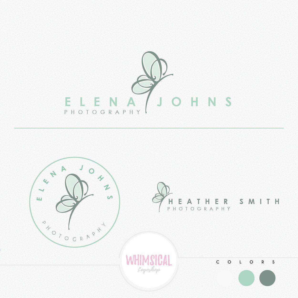 Elegant Butterfly Logo - Boutique Butterfly Logo- Premade Photography Logo and Watermark ...