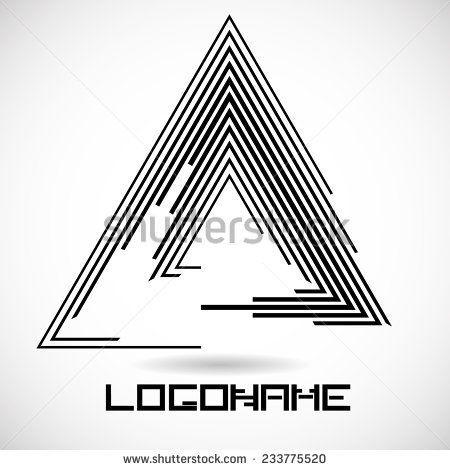 Striped Triangle Logo - Vector Striped Triangle Logo Template. LOGO Design