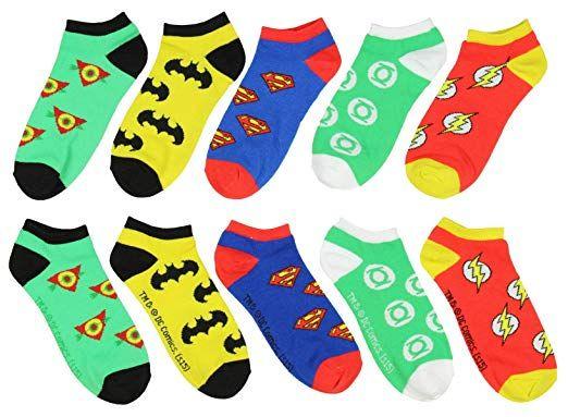 DC Comics Superhero Logo - DC Comics Superhero Logos 5 Pair Ankle Socks: Amazon.co.uk: Clothing