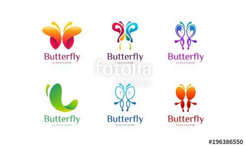 Elegant Butterfly Logo - Set of Elegant Butterfly logo designs concept vector illustration