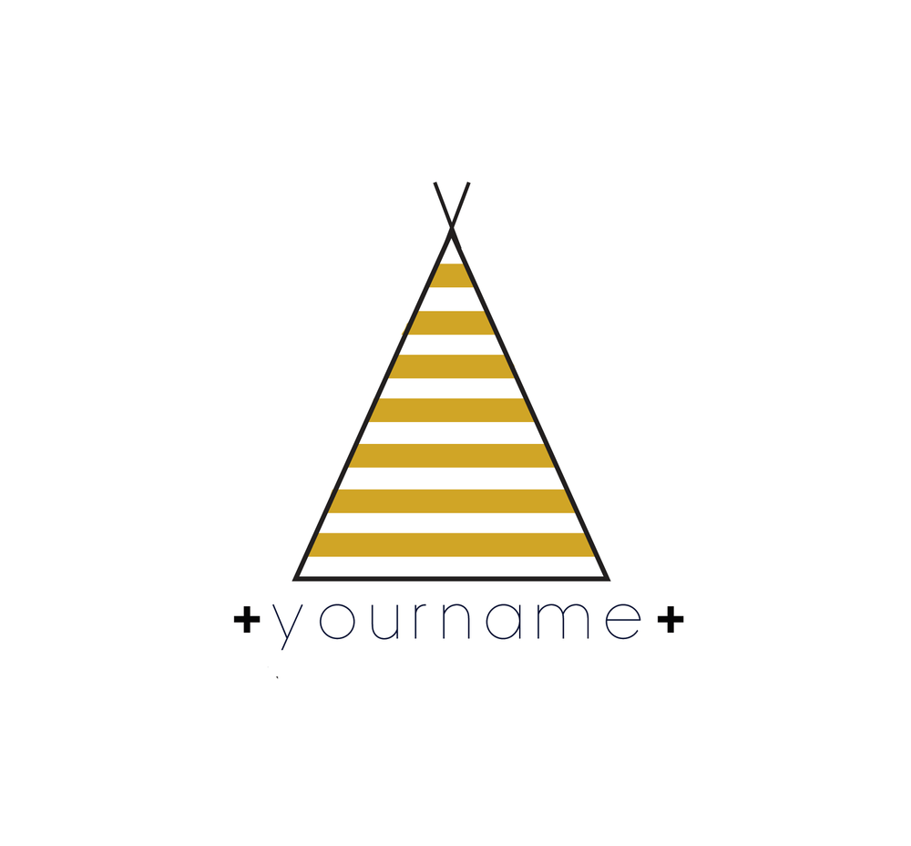 Striped Triangle Logo - Pre-made Logo - Modern Teepee Logo - minimalist logo - boho logo ...