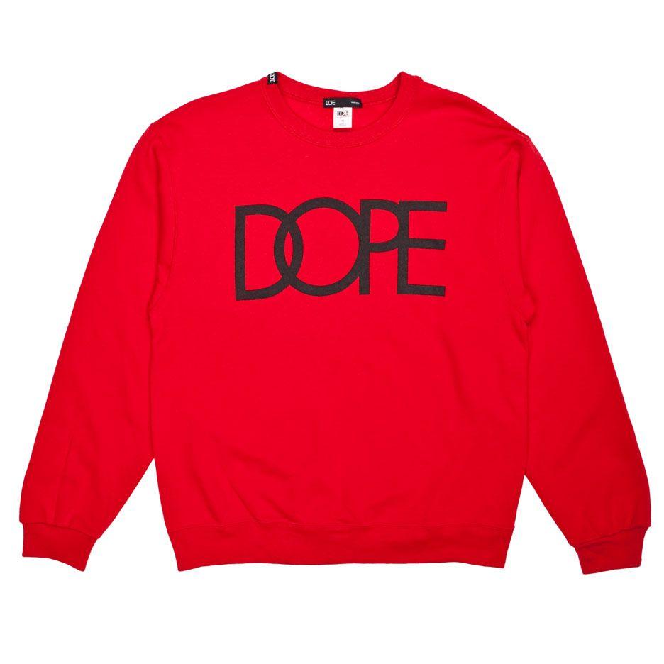 Red Dope Logo - The Dope Classic Logo Crewneck - Red By Dope Couture