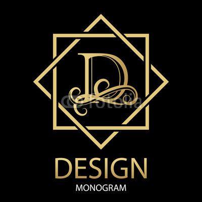 Gold and Black D Logo - Design modern logotype for Business. Vector logo letter D gold ...