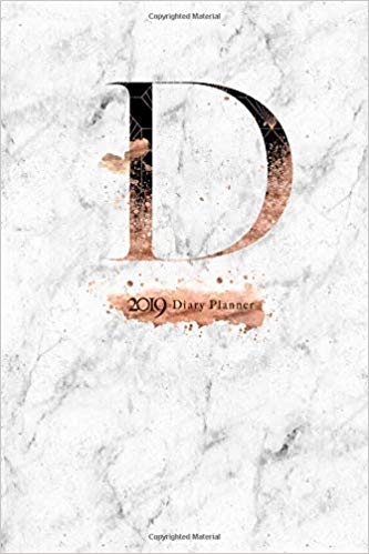 Gold and Black D Logo - 2019 Diary Planner: Abstract Rose Gold & Black January to December ...