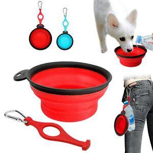Red Cat Blue Dog Logo - Collapsible Dog Bowls Pet Cat Puppy Water Bowls with Free Carabiner