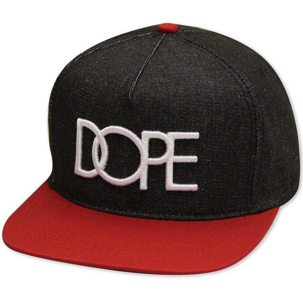 Red Dope Logo - Dope Couture Denim Logo Snapback Black Red