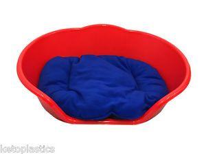 Red Cat Blue Dog Logo - Large Plastic RED Dog Pet Bed With BLUE Dog Cat Basket | eBay