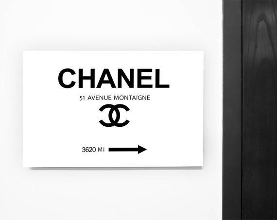 Coco Chanel Logo - Avenue Montaigne inspired by Coco Chanel Logo Art Sign