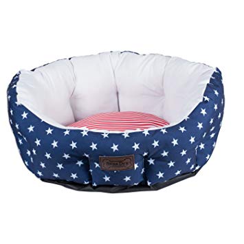 Red Cat Blue Dog Logo - Bone Dry DII Red, White & Blue Pet Bed For Dogs and Cats, Americana
