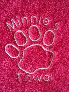 Red Cat Blue Dog Logo - PERSONALISED DOG/CAT TOWEL Grooming/Bedding/Bath/washing/shampoo ...