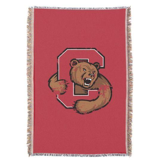 Cornell Bear Logo - Cornell C Bear Logo Distressed Throw