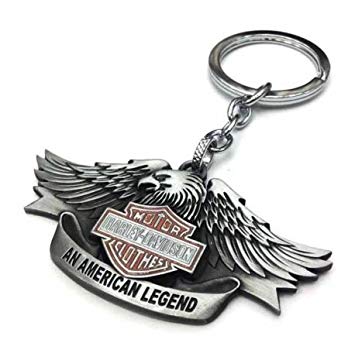 Silver Eagle Logo - RainSound Silver Harley Davidson Eagle Logo Keyring & Keychain ...