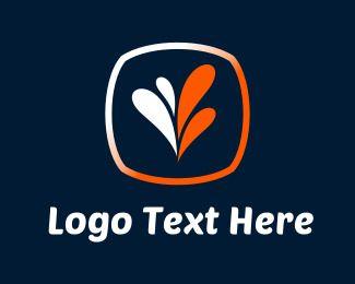 Blue and White with Orange Logo - App Logo Maker. Create Your Own App Logo