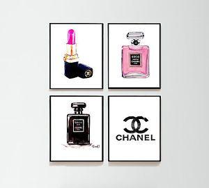 Coco Chanel Logo - 4 Coco Chanel poster Pink Lipstick Chanel logo print Chanel Home ...