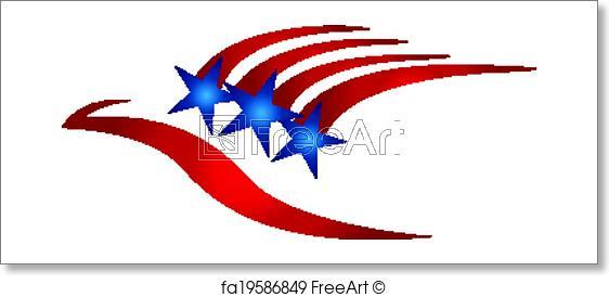 Flag Eagle Logo - Free art print of USA eagle flag logo symbol. USA eagle flag vector