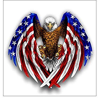 Flag Eagle Logo - Amazon.com: Bald Eagle American Flag sticker / decal: Automotive