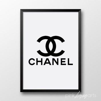 Coco Chanel Logo - Chanel print, Printable chanel logo, Black chanel print, Coco Chanel