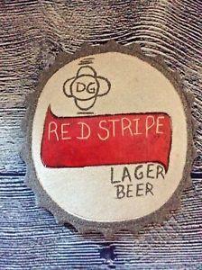 Red Stripe Lager Logo - Red Stripe Lager Beer Sign Wood Handmade Folk Art Man Cave Bar ...