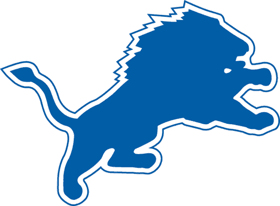 White and Blue Lion Logo - Detroit Lions Primary Logo (1970) - Blue lion with white and blue ...