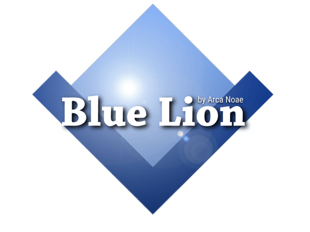 White and Blue Lion Logo - Blue Lion in the news - Arca Noae
