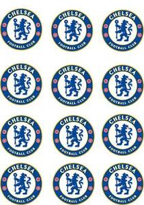 Chelsea Logo - 12 Chelsea Logo Fairy Cup Cake Bun Toppers Premium Fondant Icing ...