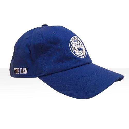 White and Blue Lion Logo - Royal Blue Lion Logo Dad Hat - The Den - Rancho Cucamonga